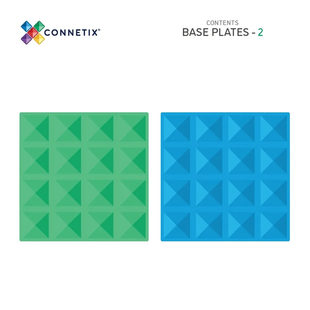 Connetix Blue and Green Base Plate Pack (2 pc)