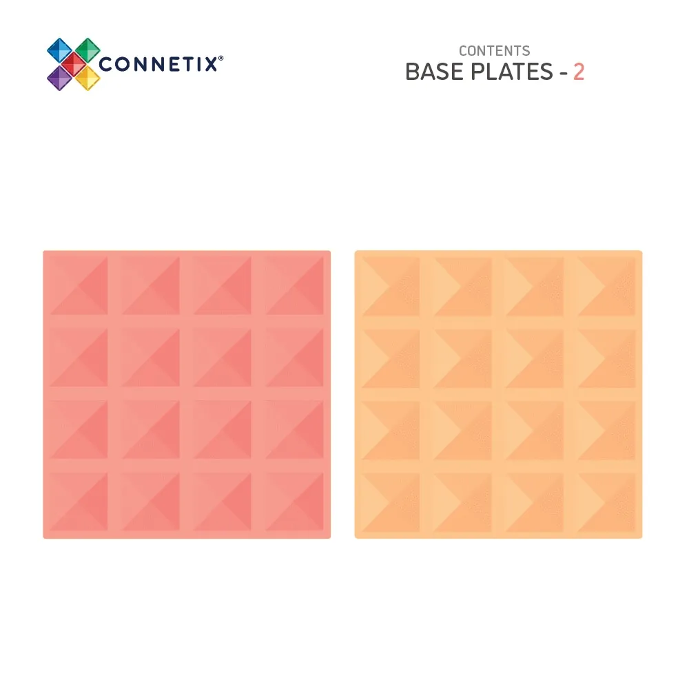 Connetix Lemon and Peach Base Plate Pack (2 pc)