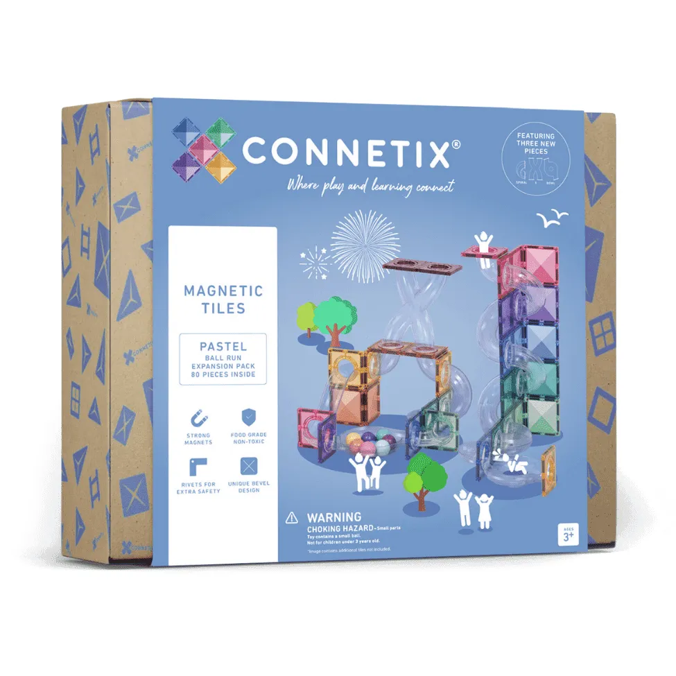 Connetix Pastel Ball Run Expansion Pack (80 pc)