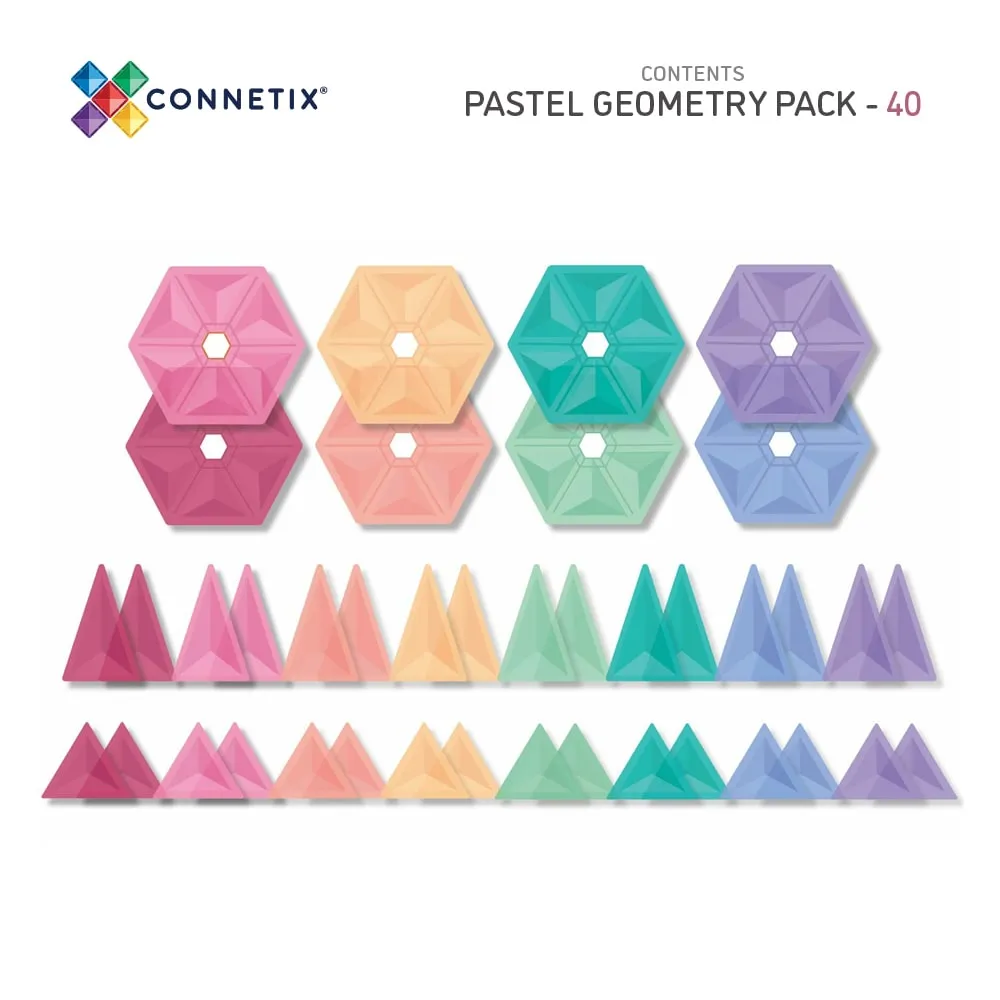 Connetix Pastel Geometry Pack (40 pc)