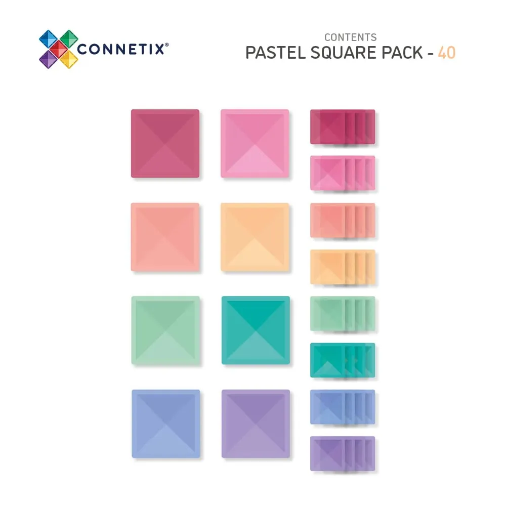 Connetix Pastel Square Pack (40 pc)