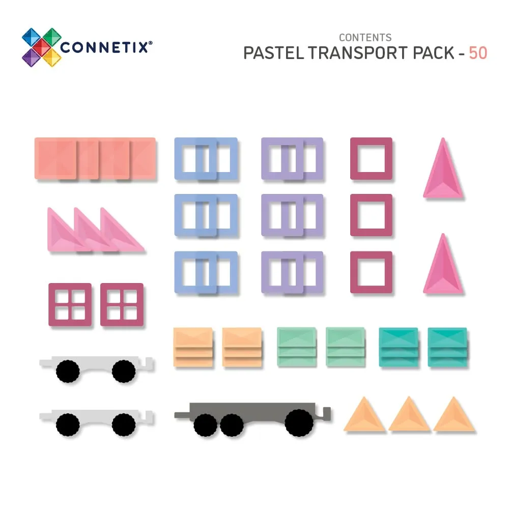 Connetix Pastel Transport Pack (50 pc)