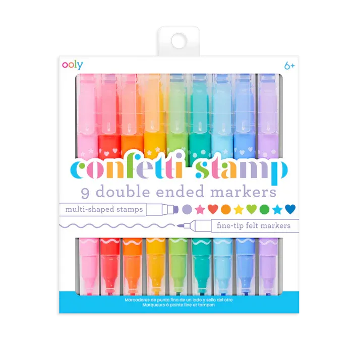 Double Ended Markers – Confetti Stamp
