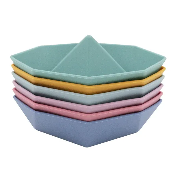 Silicone Origami Bath Boats - 6 pack